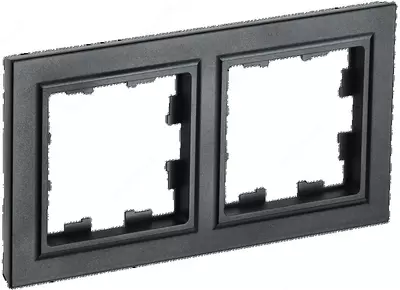 Рамка BRITE 2-местная РУ-2-БрЧ черный IEK