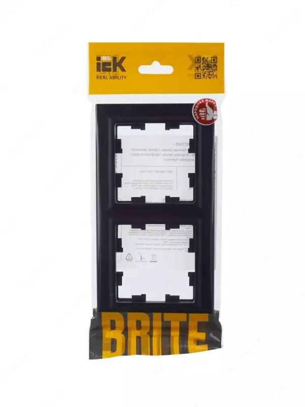 Рамка BRITE 2-местная РУ-2-БрЧ черный IEK