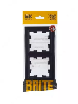 Рамка BRITE 2-местная РУ-2-БрЧ черный IEK