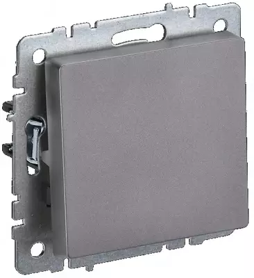 Выключатель BRITE 1-кл. перекр. 10А ВС10-1-3-БрС сталь IEK