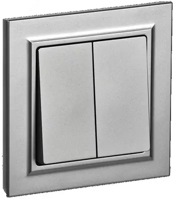 Выключатель BRITE 2-кл. 10А ВС10-2-0-БрС сталь IEK