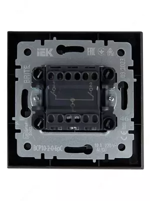 Выключатель BRITE 2-кл. 10А ВС10-2-0-БрС сталь IEK