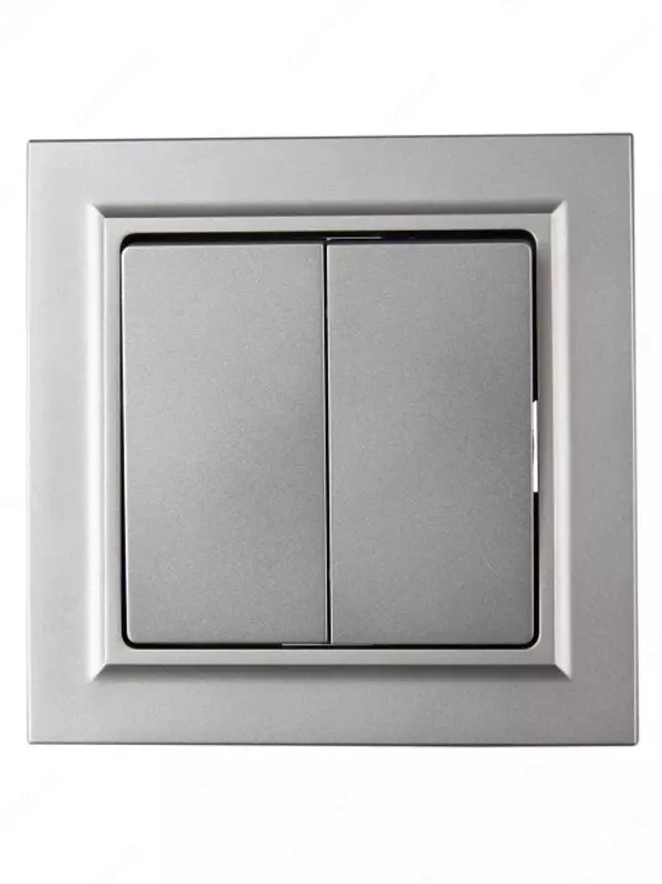 Выключатель BRITE 2-кл. прох. 10А ВС10-2-6-БрС сталь IEK