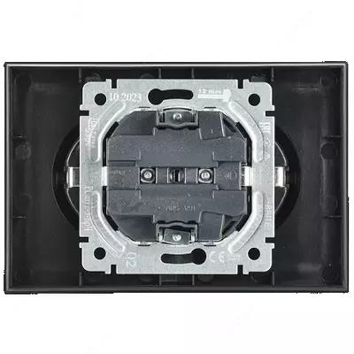 Розетка BRITE 2-я с з/к/ш 16А в сб. РСш12-3-БрС сталь IEK