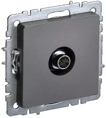 Розетка TV BRITE оконечная РТВ11-0- БрС сталь IEK