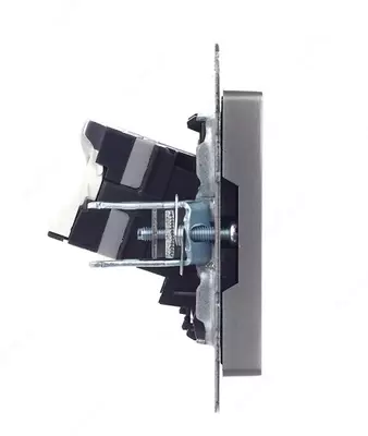 Розетка телефонная BRITE RJ11 РТ10- БрС сталь IEK