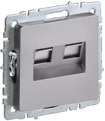 Розетка компьютерная BRITE 2-ая RJ45 кат.6 РК11-2-БрС сталь IEK