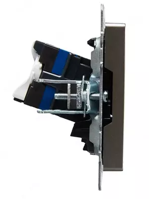 Розетка компьютерная BRITE 2-ая RJ45 кат.6 РК11-2-БрС сталь IEK