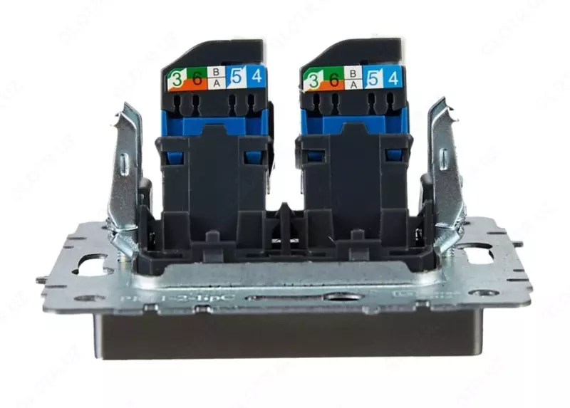 Розетка компьютерная BRITE 2-ая RJ45 кат.6 РК11-2-БрС сталь IEK