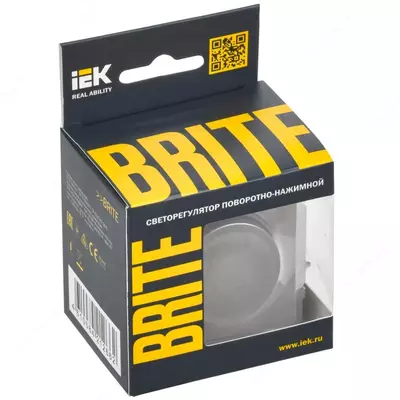 Светорегулятор поворотно-нажимной BRITE 600Вт СС10-1-0-БрС сталь IEK