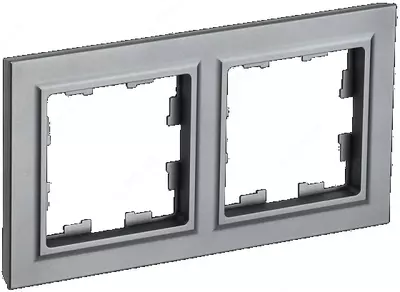 Рамка BRITE 2-местная РУ-2-БрС сталь IEK