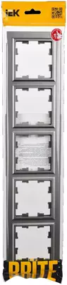Рамка BRITE 5-местная РУ-5-БрС сталь IEK