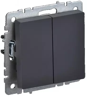 Выключатель BRITE 2-кл. 10А ВС10-2-0-БрГ графит IEK