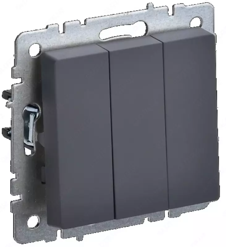 Выключатель BRITE 3-кл. 10А ВС10-3-0-БрГ графит IEK