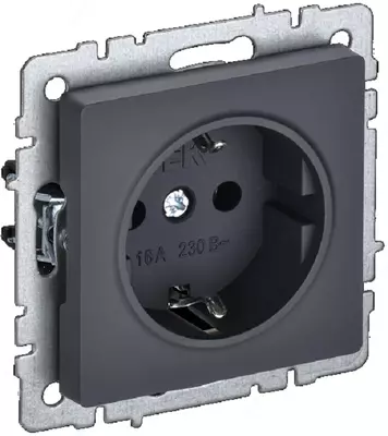 Розетка BRITE с з/к/ш 16А РС14-1-0-БрГ графит IEK