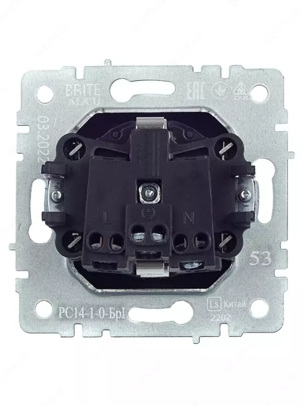 Розетка BRITE с з/к/ш 16А РС14-1-0-БрГ графит IEK