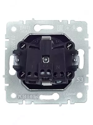 Розетка BRITE с з/к/ш 16А РС14-1-0-БрГ графит IEK