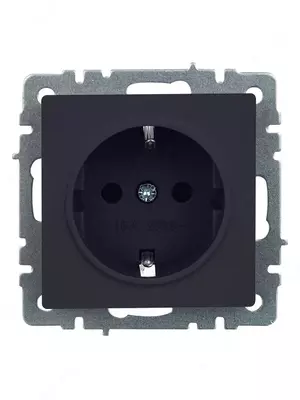 Розетка BRITE с з/к без з/ш 16А РС11-1-0-БрГ графит IEK