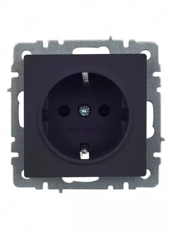 Розетка BRITE с з/к без з/ш 16А РС11-1-0-БрГ графит IEK