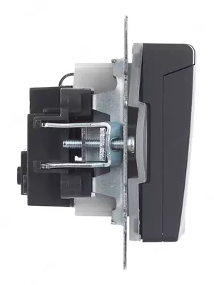 Розетка BRITE с з/к/ш с крышкой 16А IP44 РСбш10-3-44-БрГ графит IEK