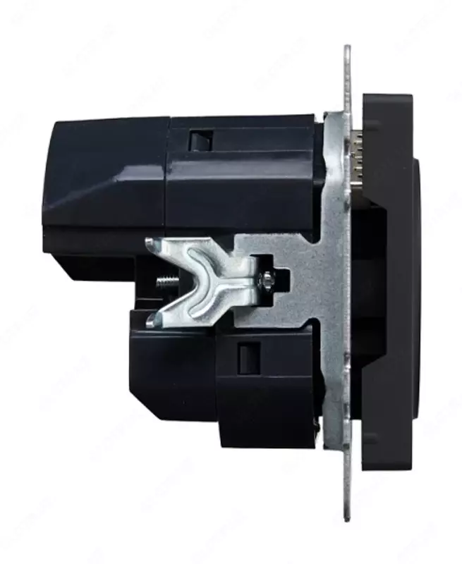 Розетка BRITE с з/к/ш 16А с USB A+C 18Вт РЮш11-1-БрГ графит IEK