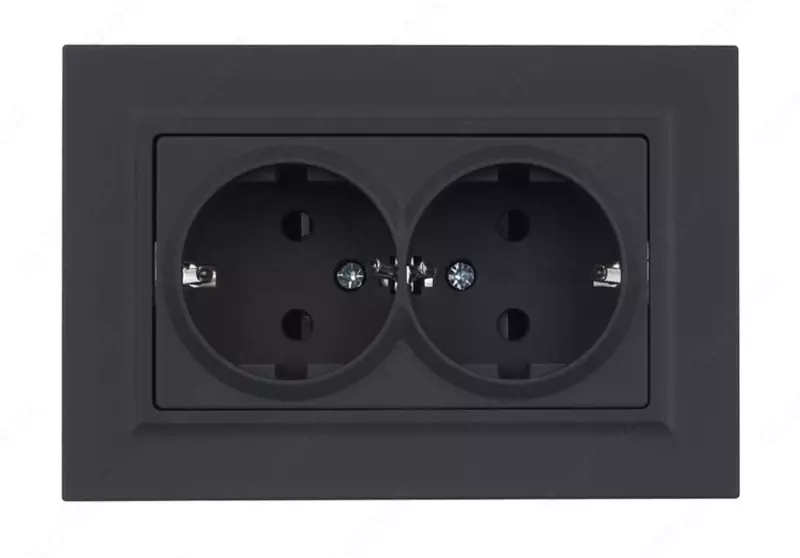 Розетка BRITE 2-я с з/к/ш 16А в сб. РСш12-3-БрГ графит IEK