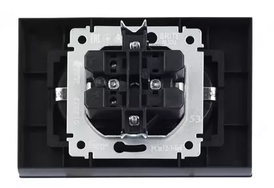 Розетка BRITE 2-я с з/к/ш 16А в сб. РСш12-3-БрГ графит IEK