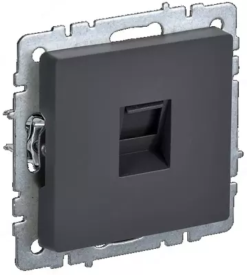 Розетка компьютерная BRITE RJ45 кат.6 РК11-БрГ графит IEK