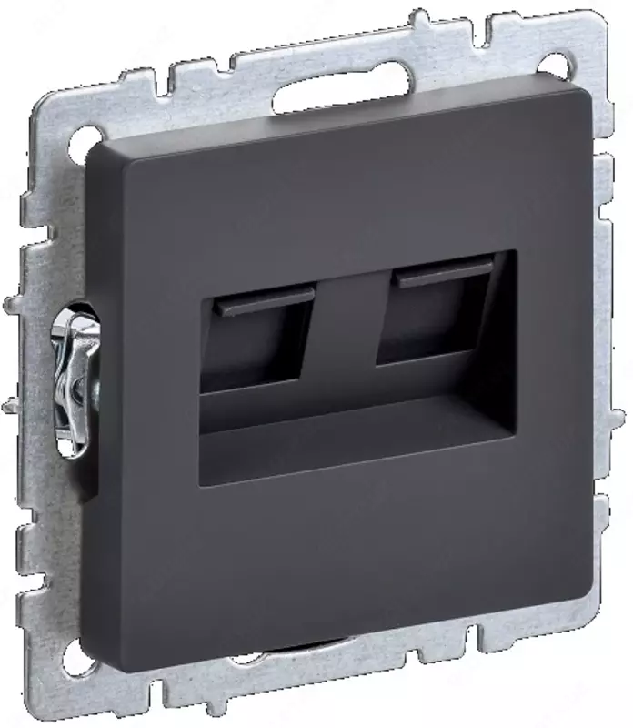 Розетка компьютерная BRITE 2-ая RJ45 кат.6 РК11-2-БрГ графит IEK