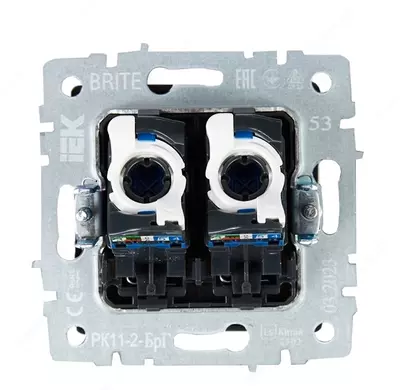 Розетка компьютерная BRITE 2-ая RJ45 кат.6 РК11-2-БрГ графит IEK