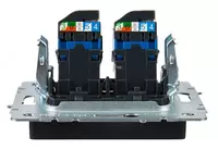 Розетка компьютерная BRITE 2-ая RJ45 кат.6 РК11-2-БрГ графит IEK Только в розницу