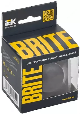 Светорегулятор поворотно-нажимной BRITE 600Вт СС10-1-0-БрГ графит IEK