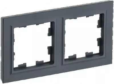 Рамка BRITE 2-местная РУ-2-БрГ графит IEK