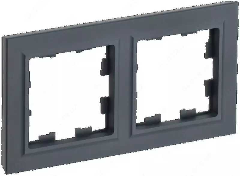 Рамка BRITE 2-местная РУ-2-БрГ графит IEK
