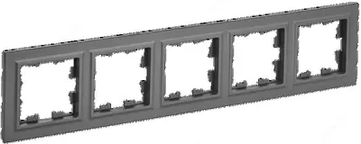 Рамка BRITE 5-местная РУ-5-БрГ графит IEK