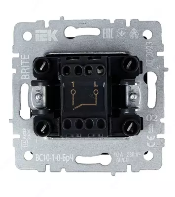 Выключатель BRITE 1-кл. прох. 10А ВС10-1-6-БрШ шампань IEK
