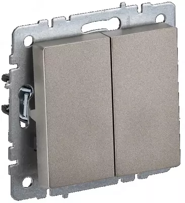 Выключатель BRITE 2-кл. прох. 10А ВС10-2-6-БрШ шампань IEK