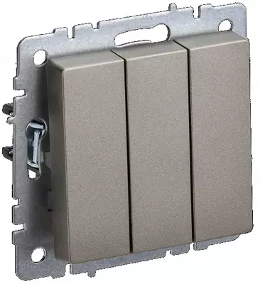 Выключатель BRITE 3-кл. 10А ВС10-3-0-БрШ шампань IEK