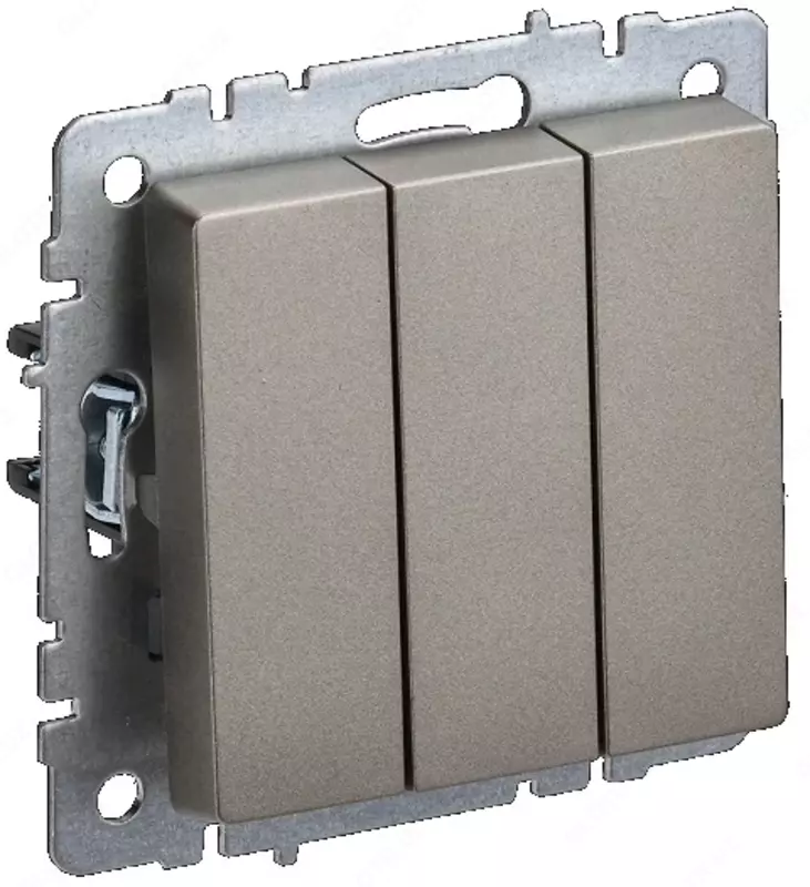 Выключатель BRITE 3-кл. 10А ВС10-3-0-БрШ шампань IEK