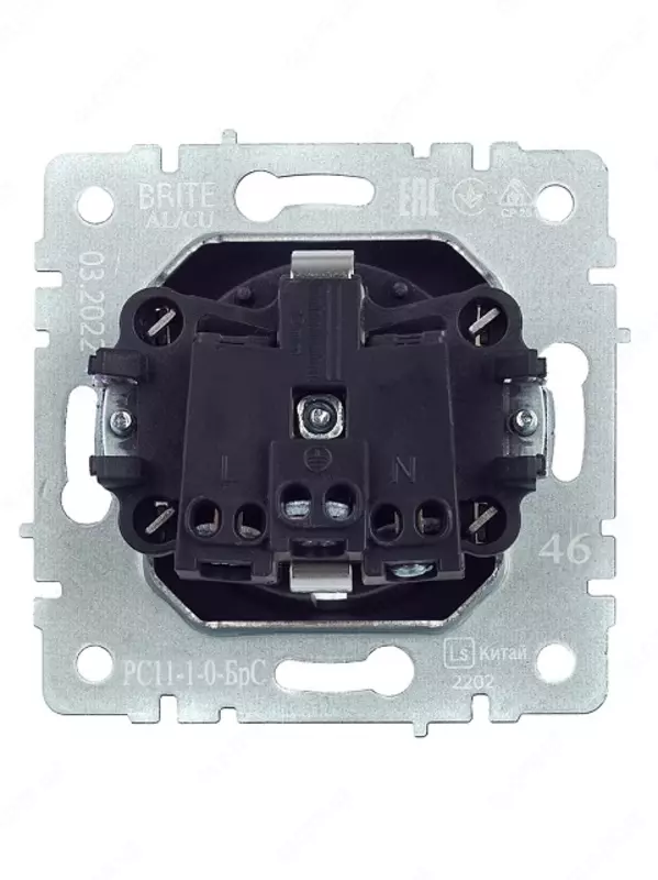 Розетка BRITE с з/к/ш 16А РС14-1-0-БрШ шампань IEK