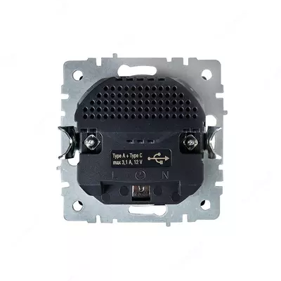 Розетка BRITE с з/к/ш 16А с USB A+C 18Вт РЮш11-1-БрШ шампань IEK