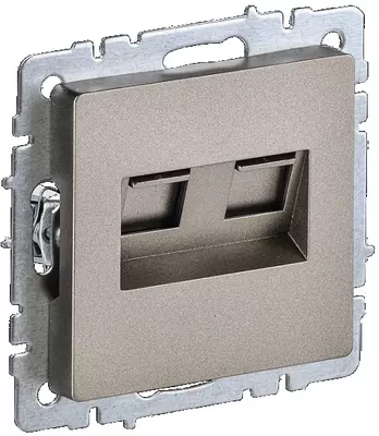 Розетка компьютерная BRITE 2-ая RJ45 кат.6 РК11-2-БрШ шампань IEK