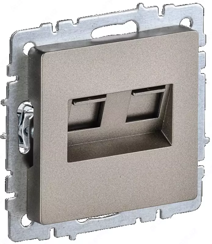 Brite kompyuter rozetkasi 2-RJ45 kat.6 RK11-2-brsh shampan IEK