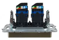 Розетка компьютерная BRITE 2-ая RJ45 кат.6 РК11-2-БрШ шампань IEK Только в розницу