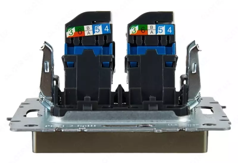 Brite kompyuter rozetkasi 2-RJ45 kat.6 RK11-2-brsh shampan IEK
