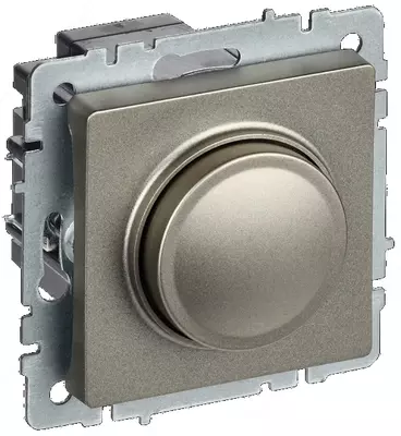 Светорегулятор поворотно-нажимной BRITE 600Вт СС10-1-0-БрШ шампань IEK