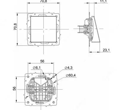 Вывод кабеля BRITE МВ10-БрШ шампань IEK