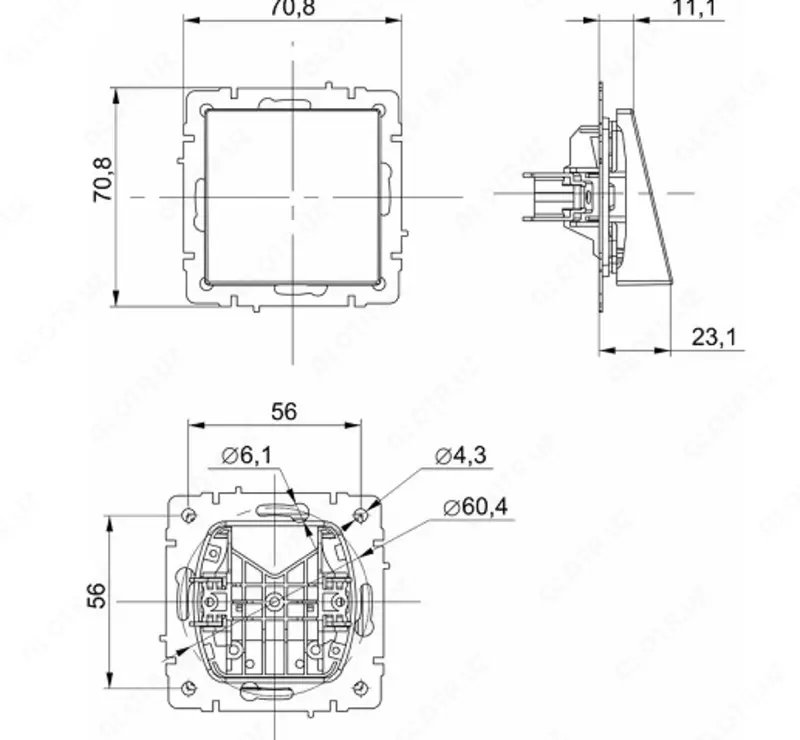 Вывод кабеля BRITE МВ10-БрШ шампань IEK