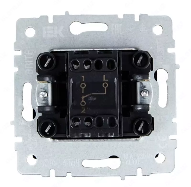 Выключатель BRITE 1-кл. 10А ВС10-1-0-БрЖ жемчуг IEK