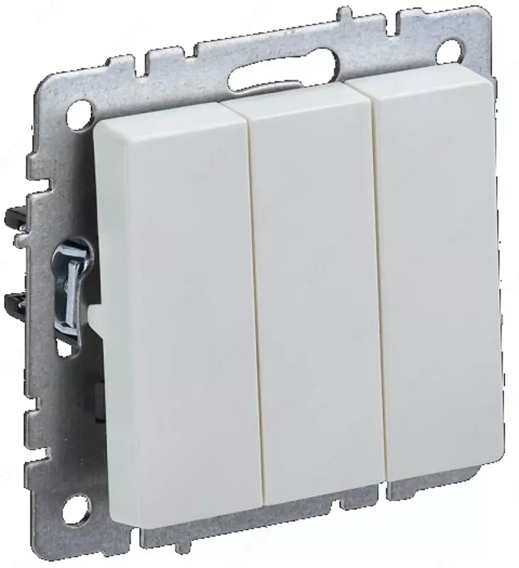 Выключатель BRITE 3-кл. 10А ВС10-3-0-БрЖ жемчуг IEK